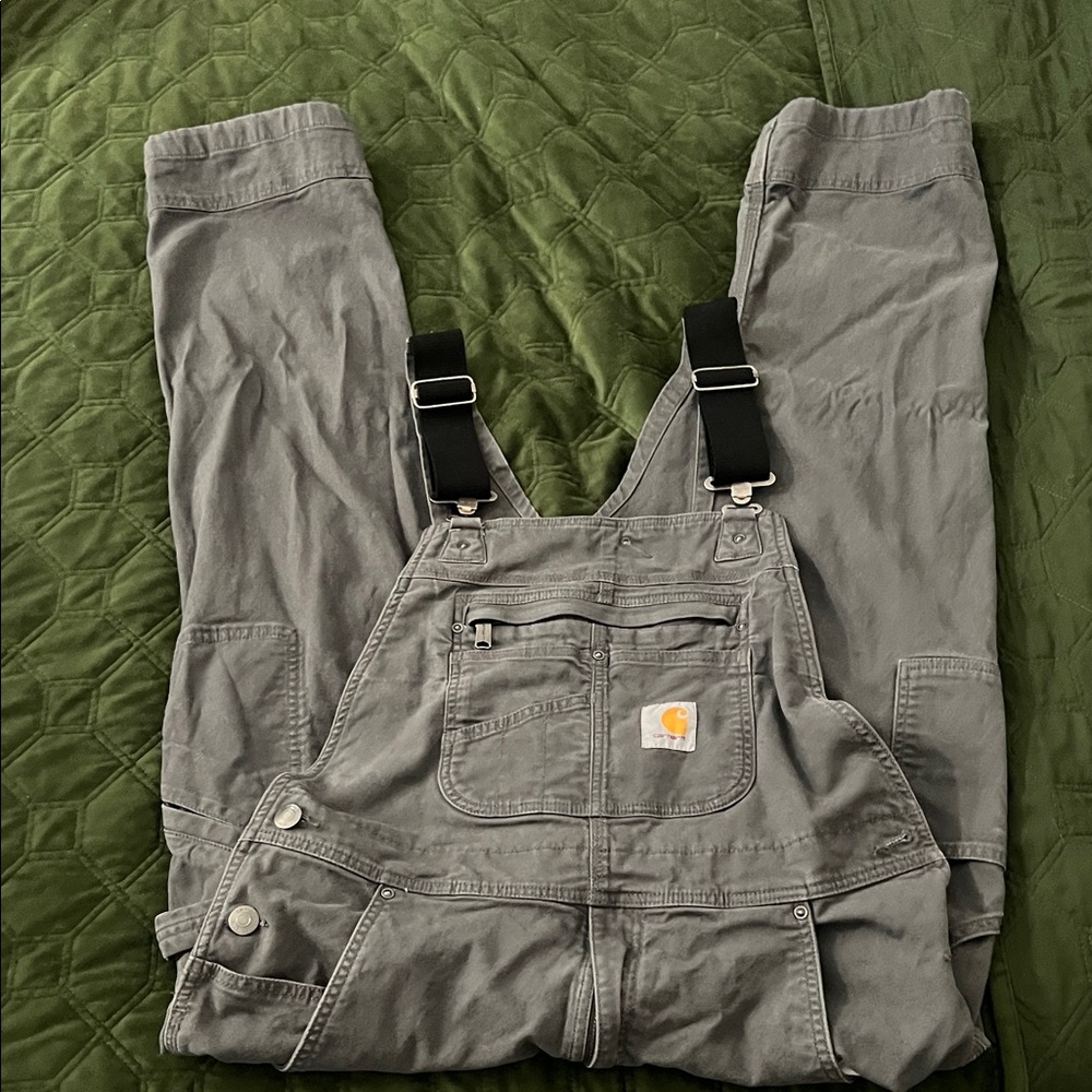 Carhartt Charcoal Overalls with Black Straps